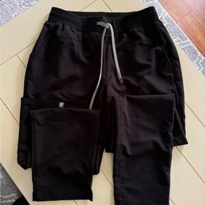 Fabletics straight leg, elastic waist, black womans scrub pants